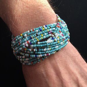 Handmade Bead Bracelet Turquoise Multi-Color